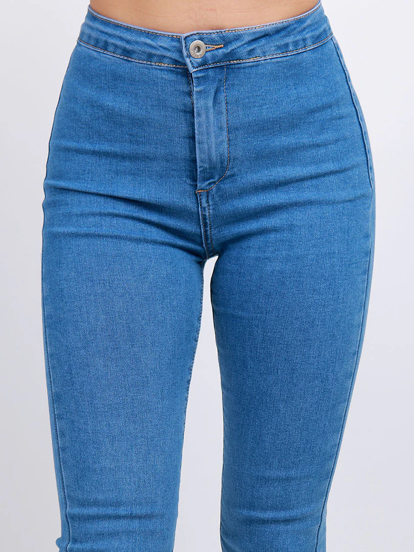 Pantalon skinny effet legging ourlet usé - Image 34