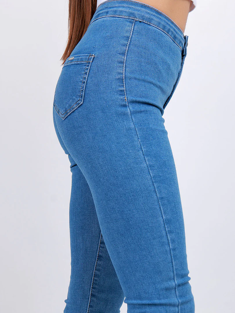 Pantalon skinny effet legging ourlet usé - Image 35