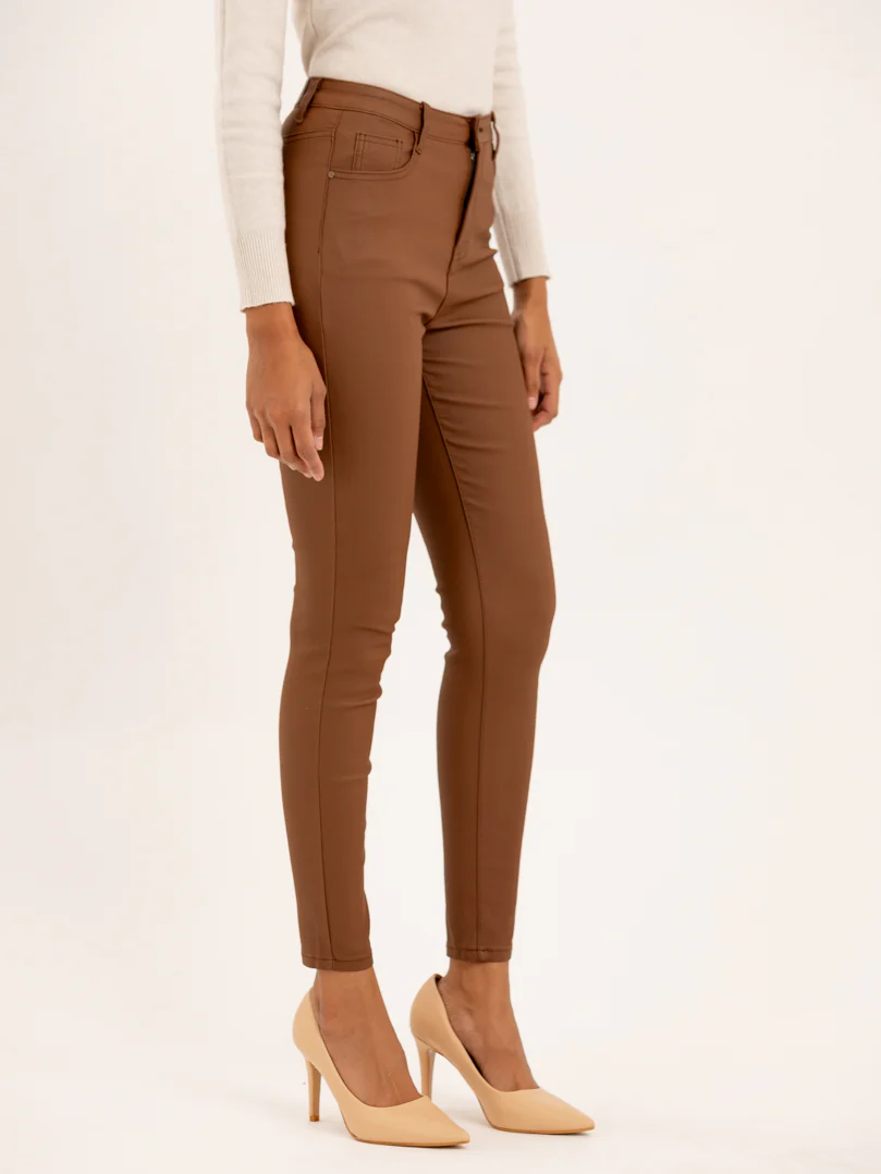 Pantalon skinny noir simili cuir mat - Image 6