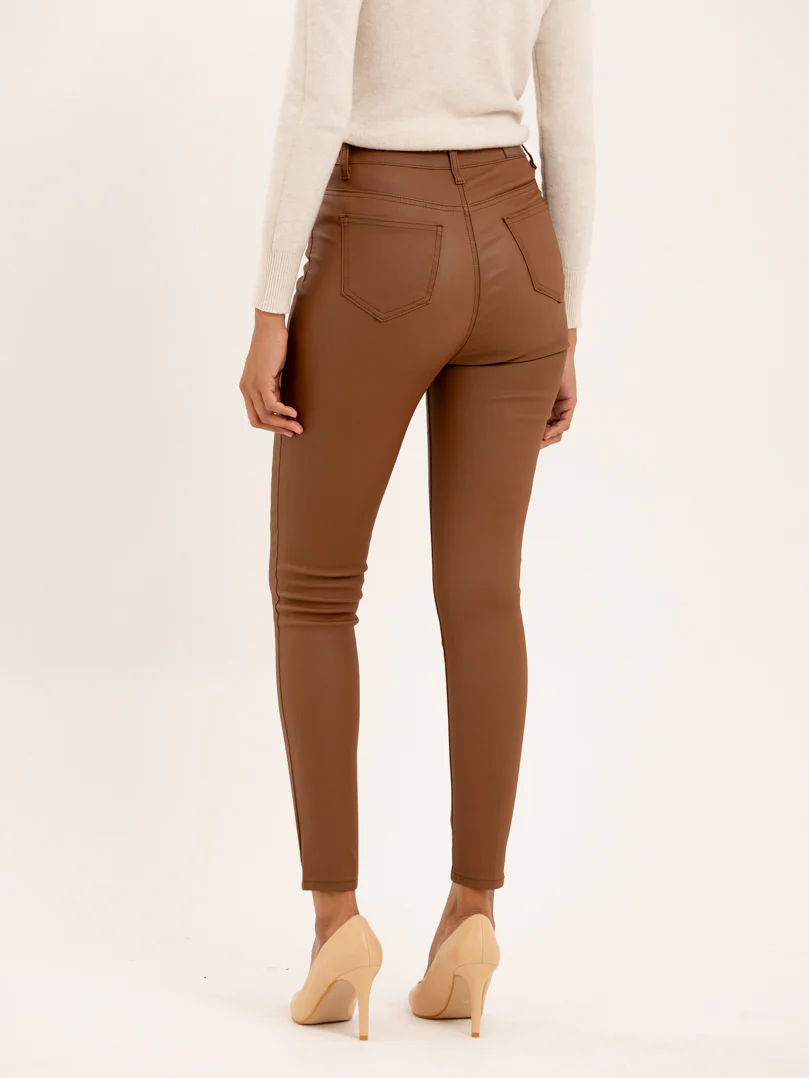 Pantalon skinny noir simili cuir mat - Image 8