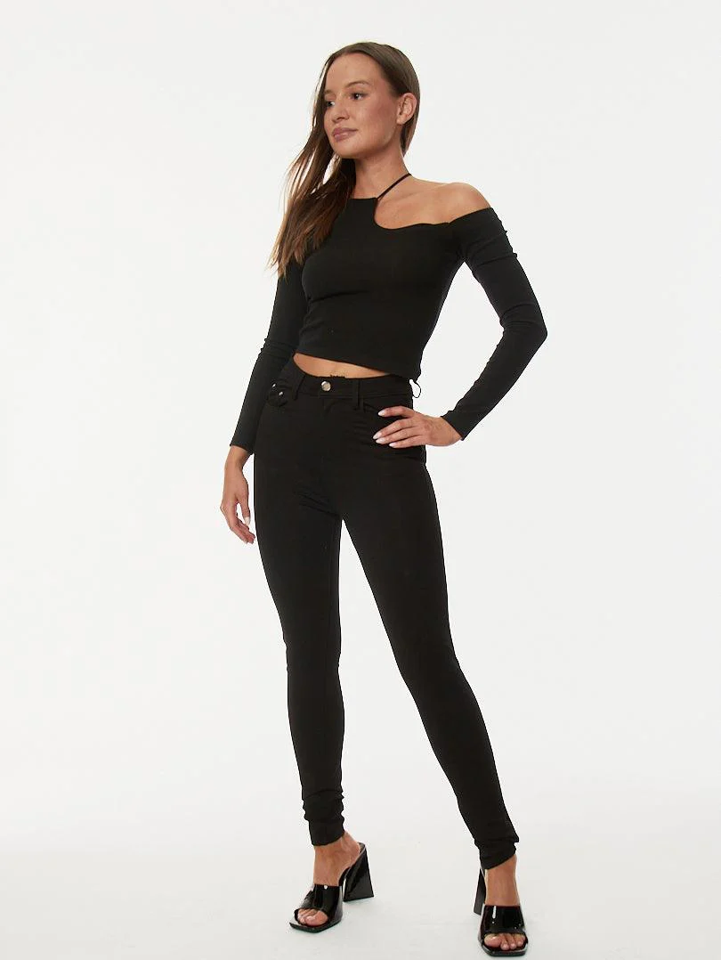Pantalon skinny taille haute