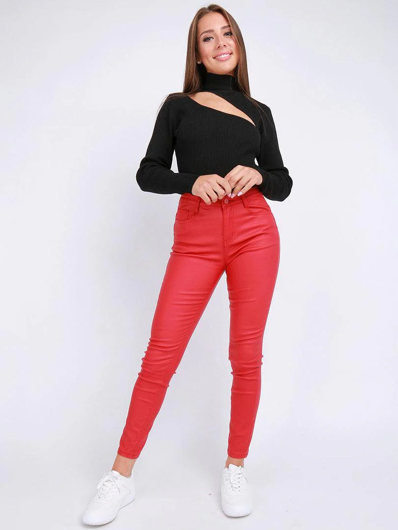 Pantalon slim en simili cuir - Image 5