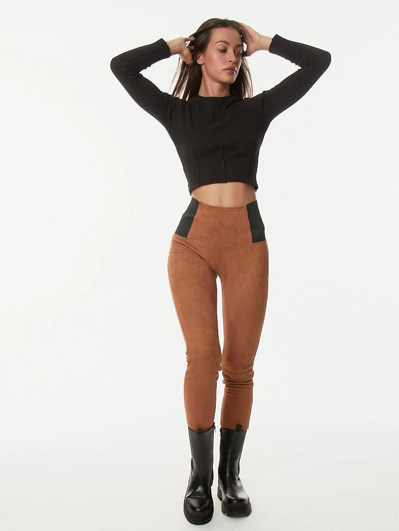 Pantalon style cavalier en velours
