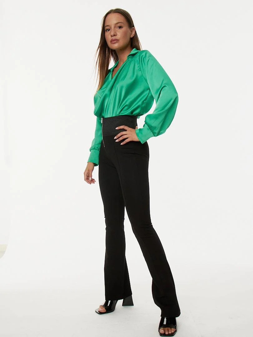 Pantalon zip avec ceinture intégrée