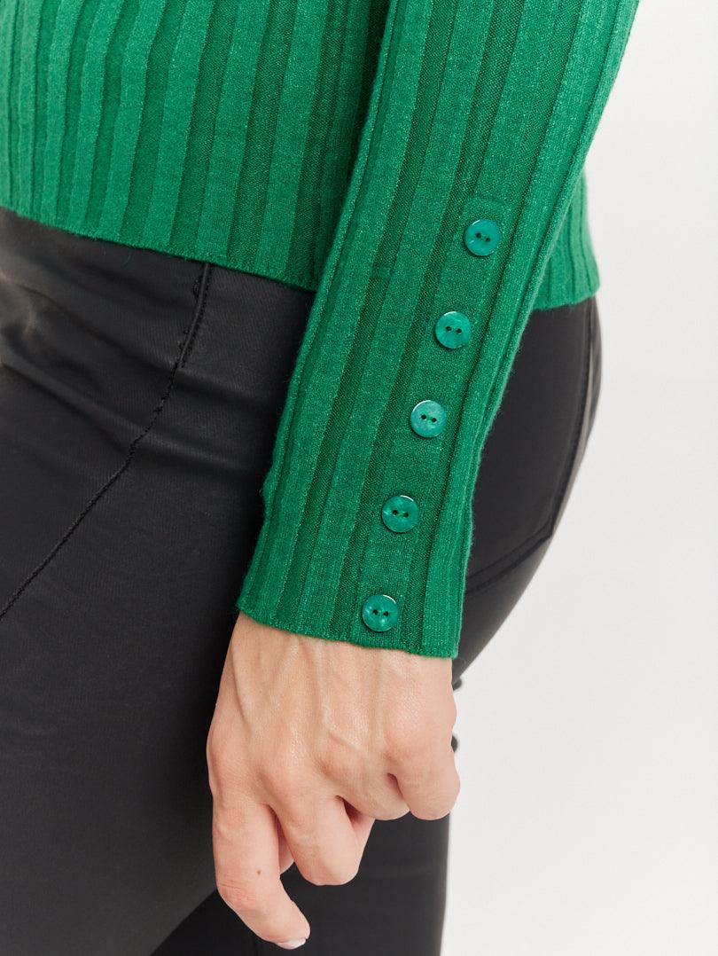 Pull col montant en maille fine côtelée - Image 31