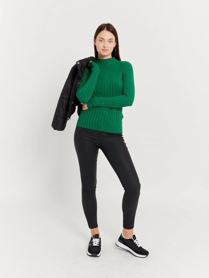 Pull col montant en maille fine côtelée - Image 32