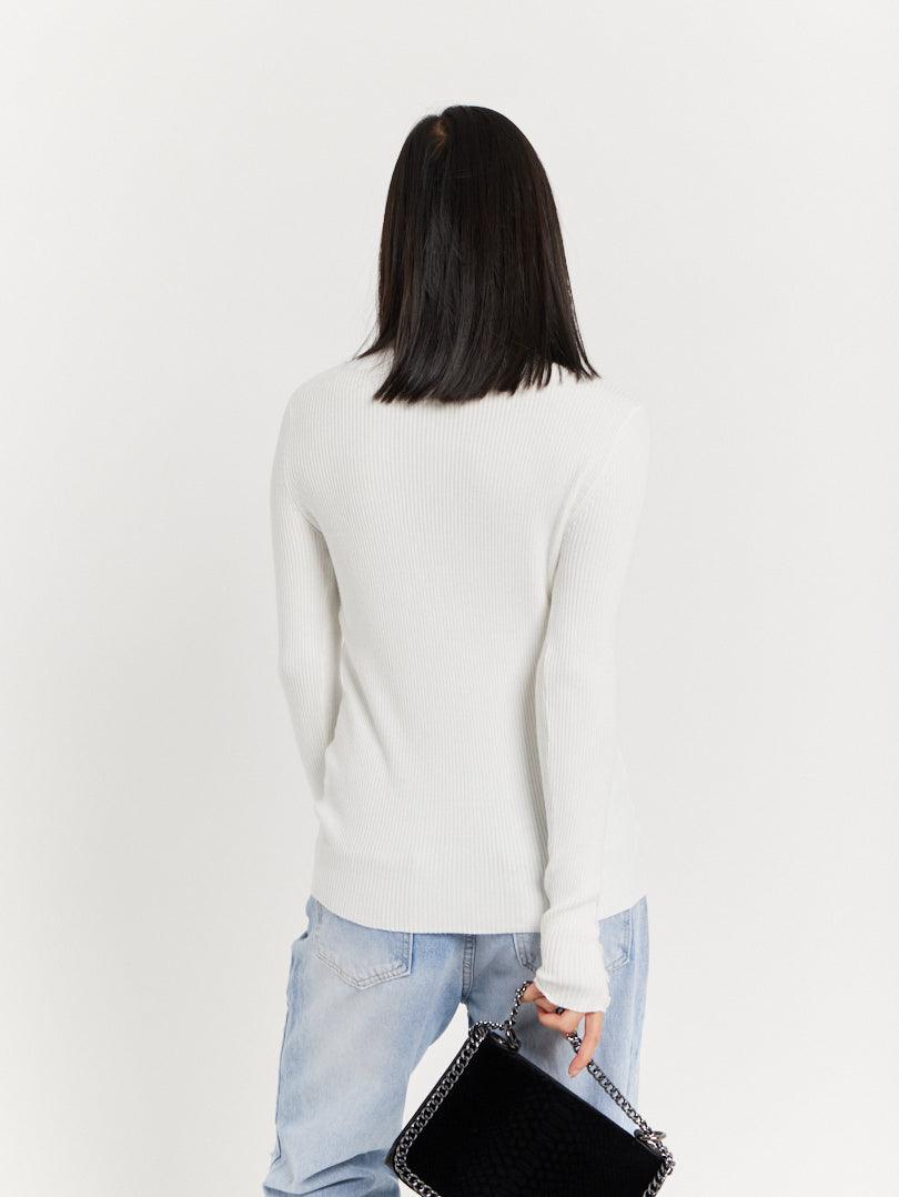 Pull col roulé bleu azur - Image 10