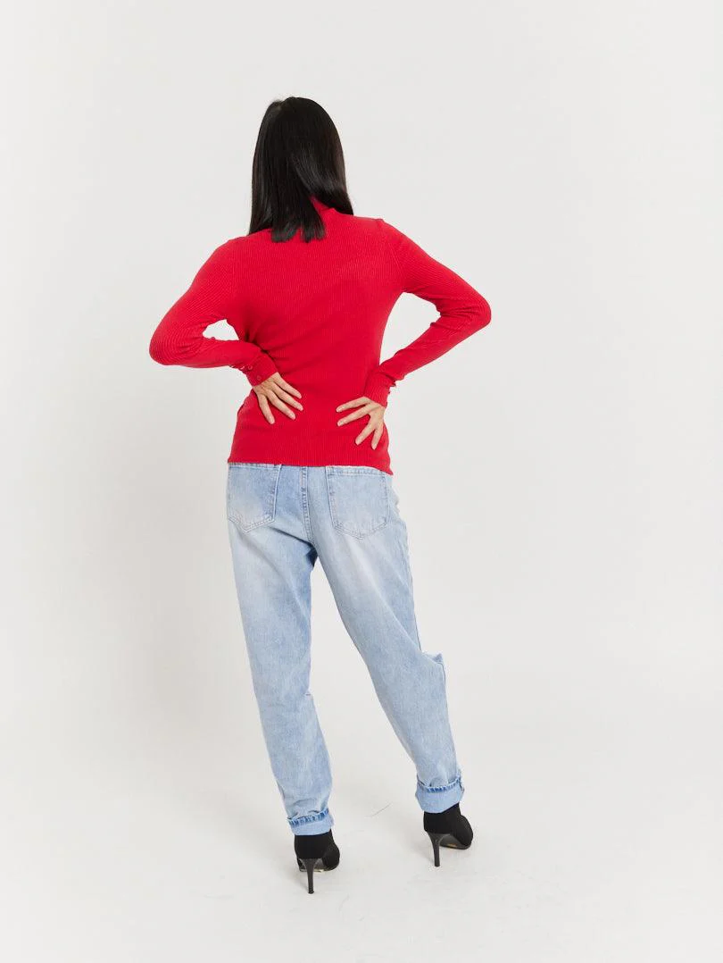 Pull col roulé bleu azur - Image 26