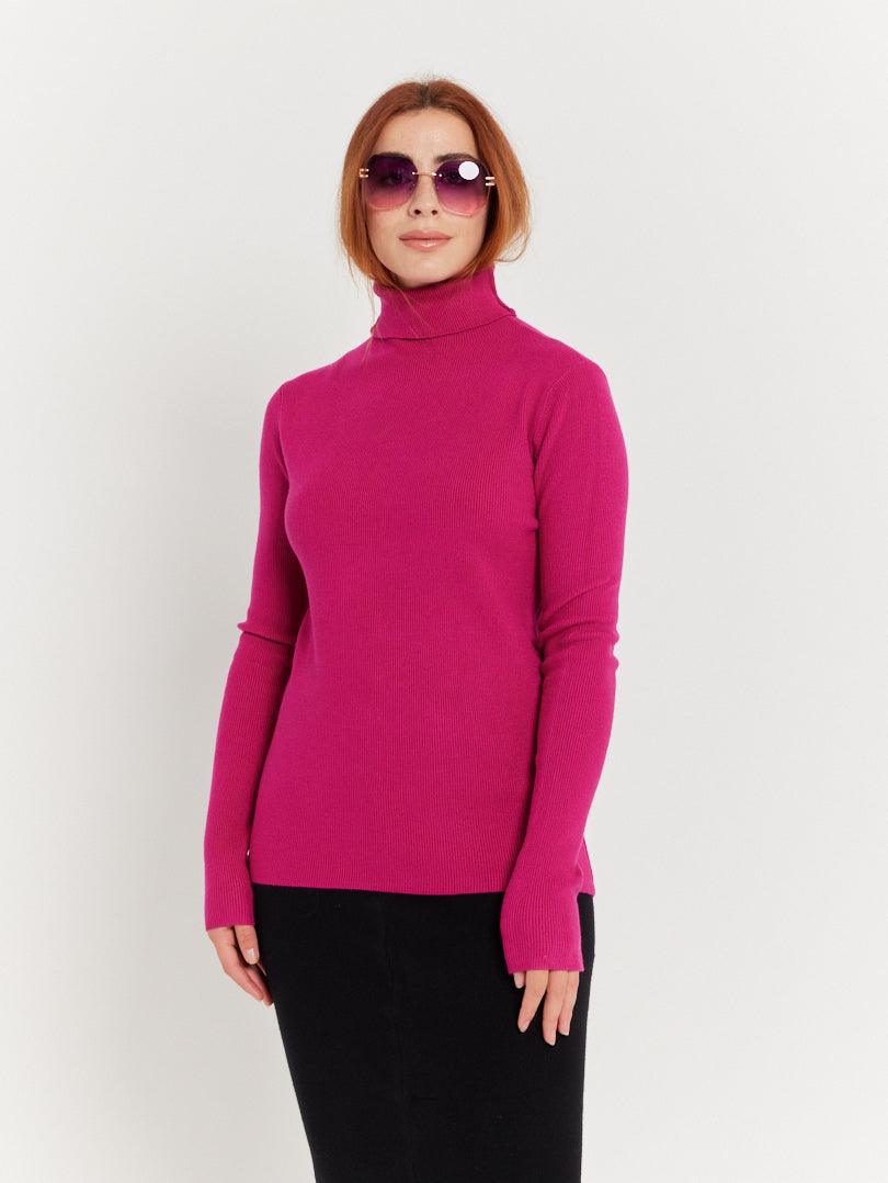Pull col roulé bleu roi - Image 16
