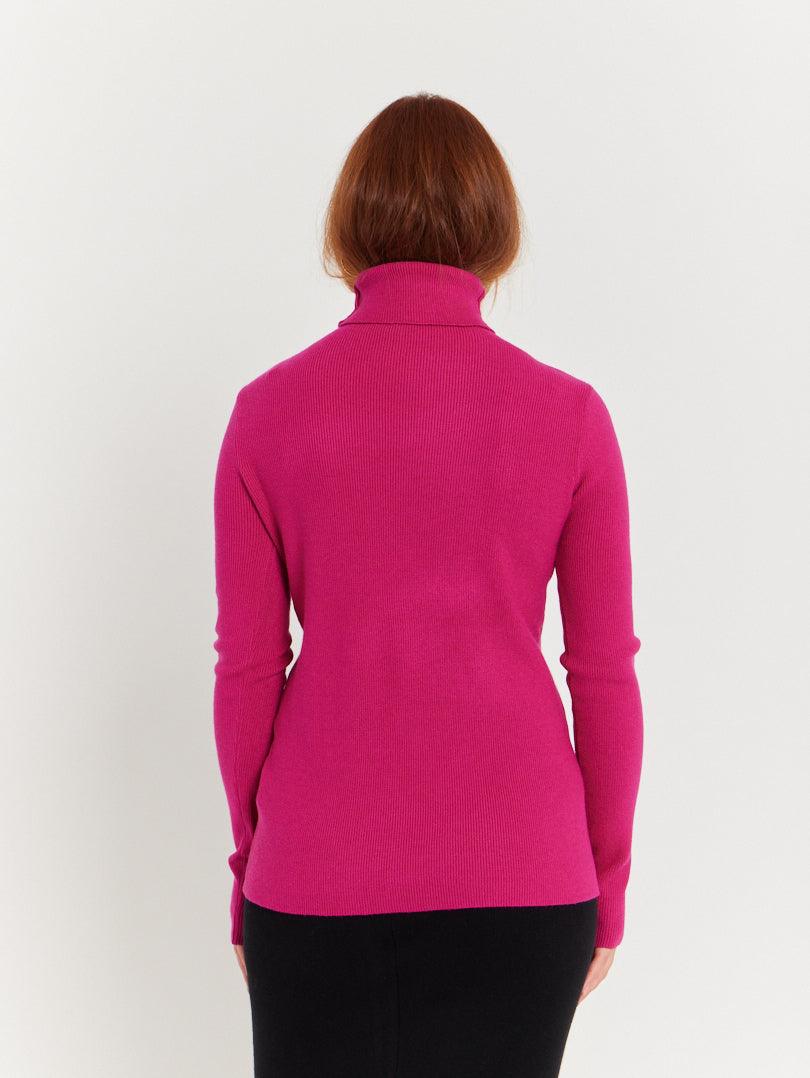 Pull col roulé bleu roi - Image 17