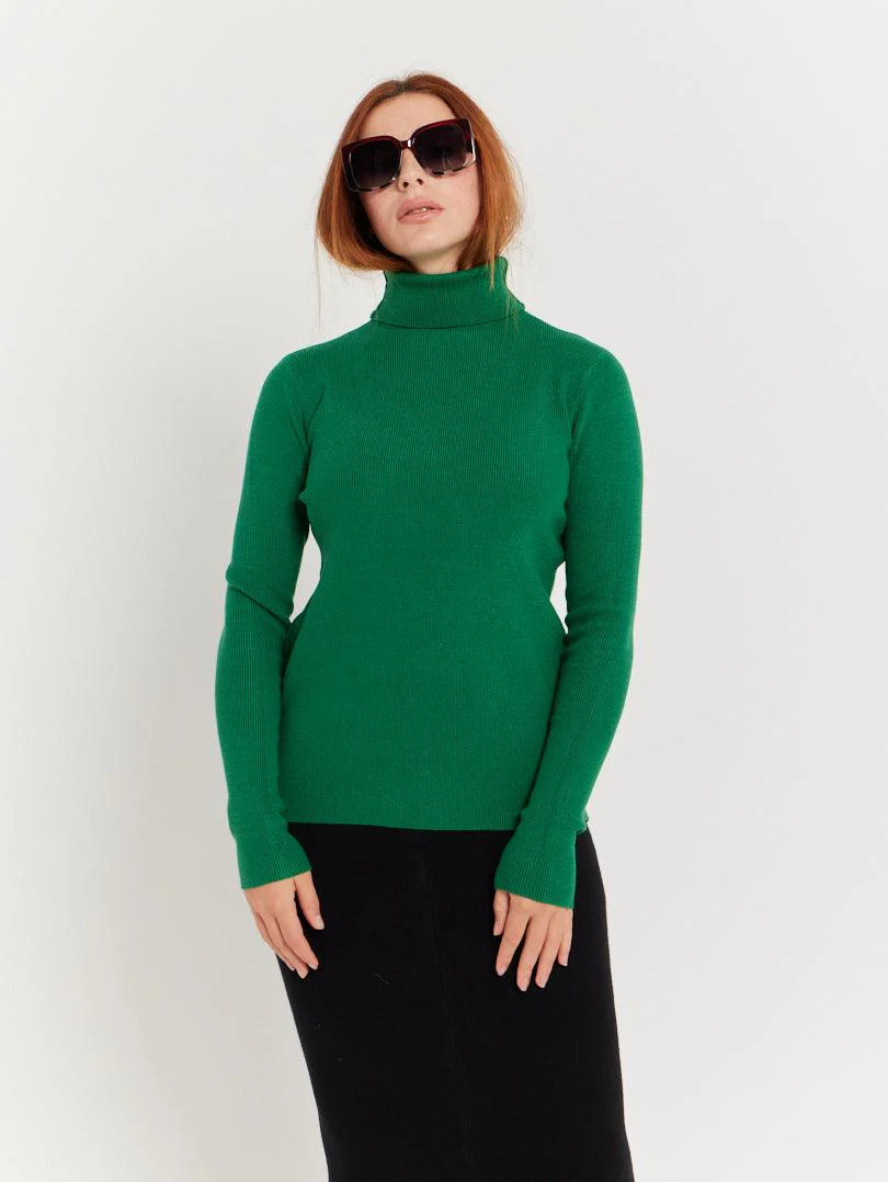 Pull col roulé bleu roi - Image 39