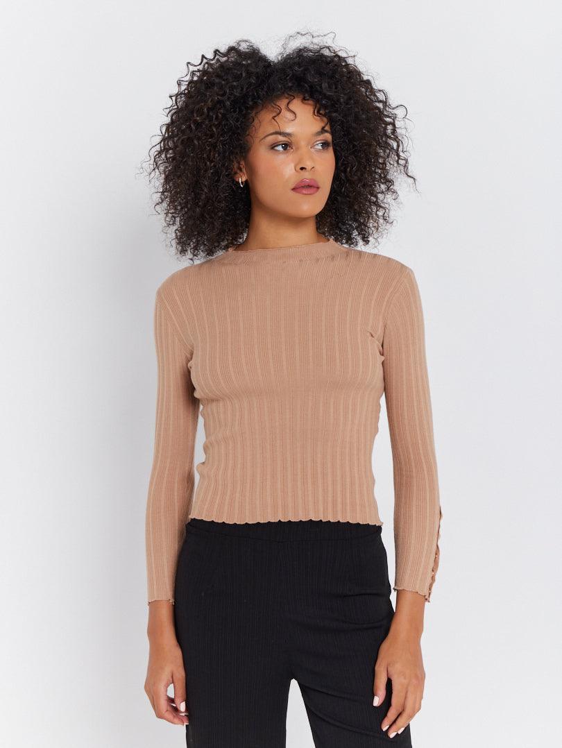 Pull col roulé boutonnage doré - Image 19
