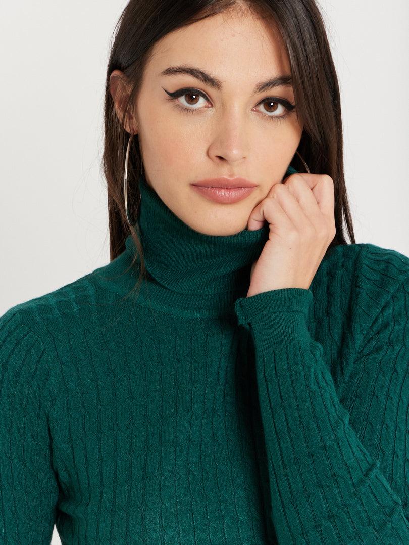 Pull col roulé maille torsadée - Image 3