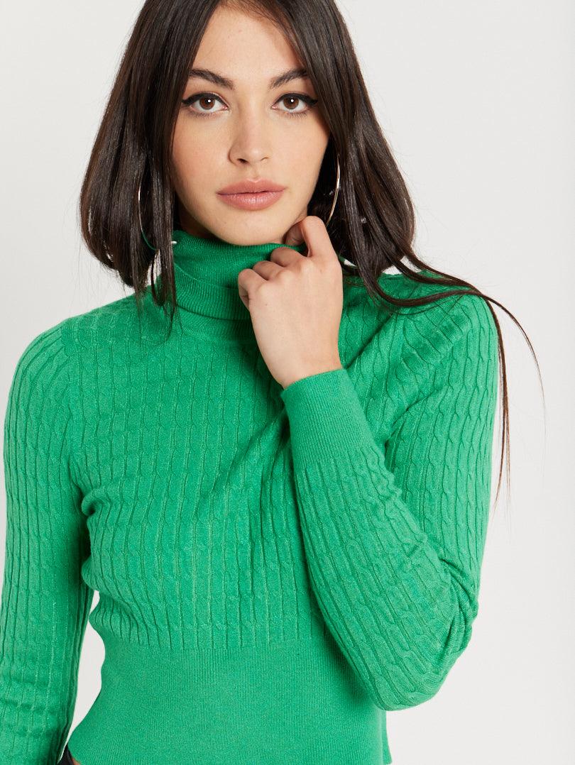 Pull col roulé maille torsadée - Image 7