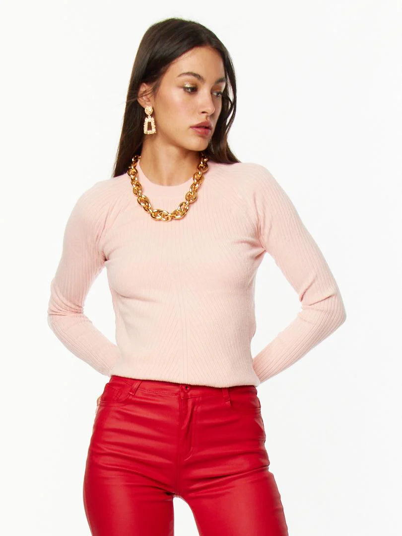 Pull côtelé graphique Rose fuschia - Image 13