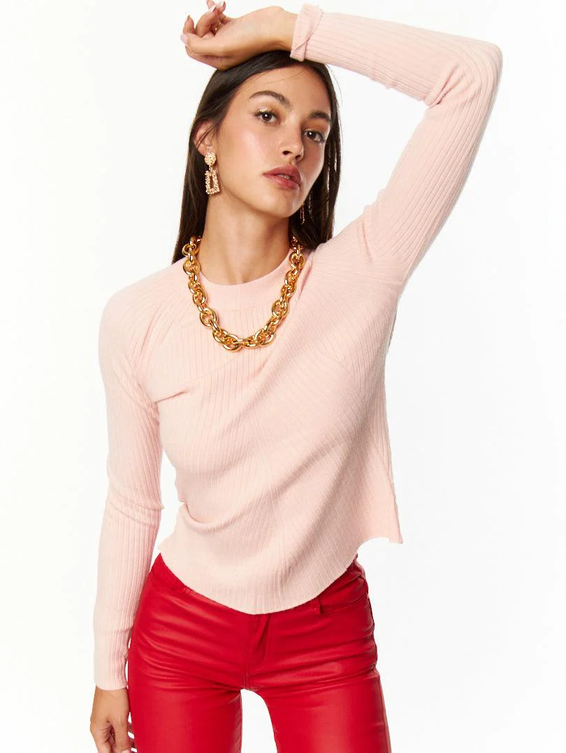 Pull côtelé graphique Rose fuschia - Image 15