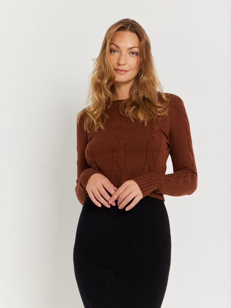 Pull court marron chocolat