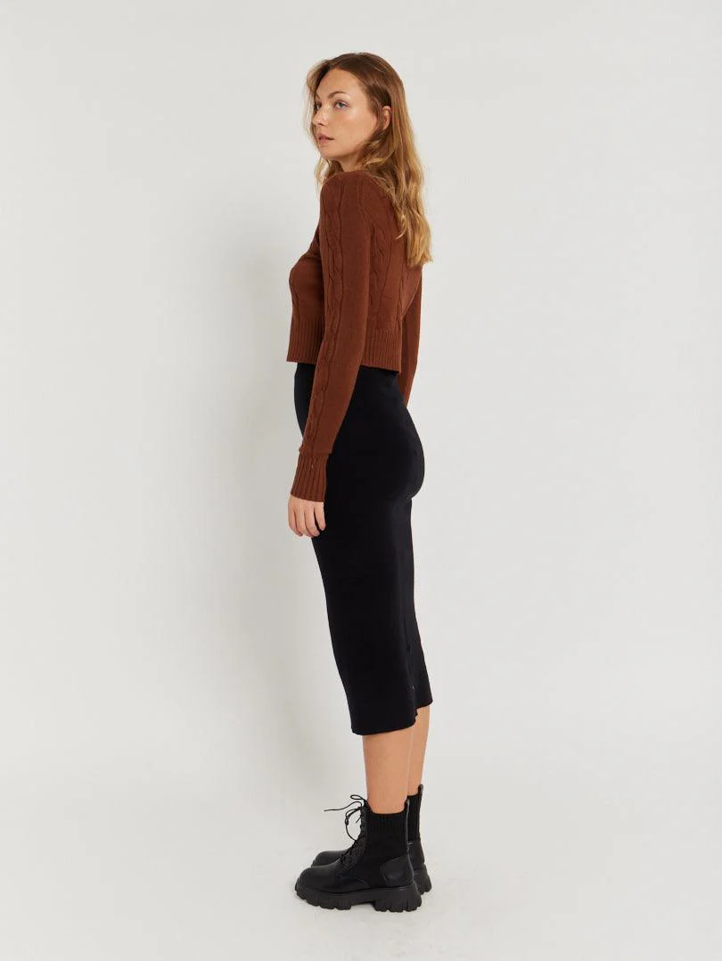 Pull court marron chocolat - Image 3