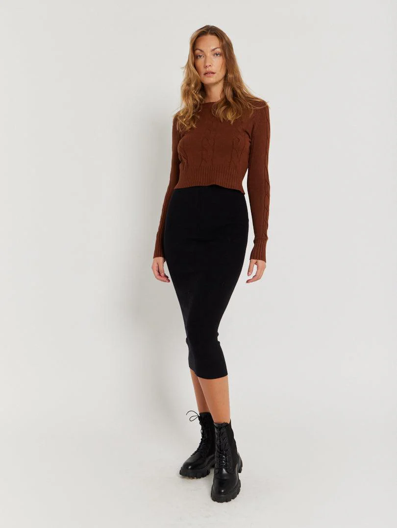 Pull court marron chocolat - Image 5