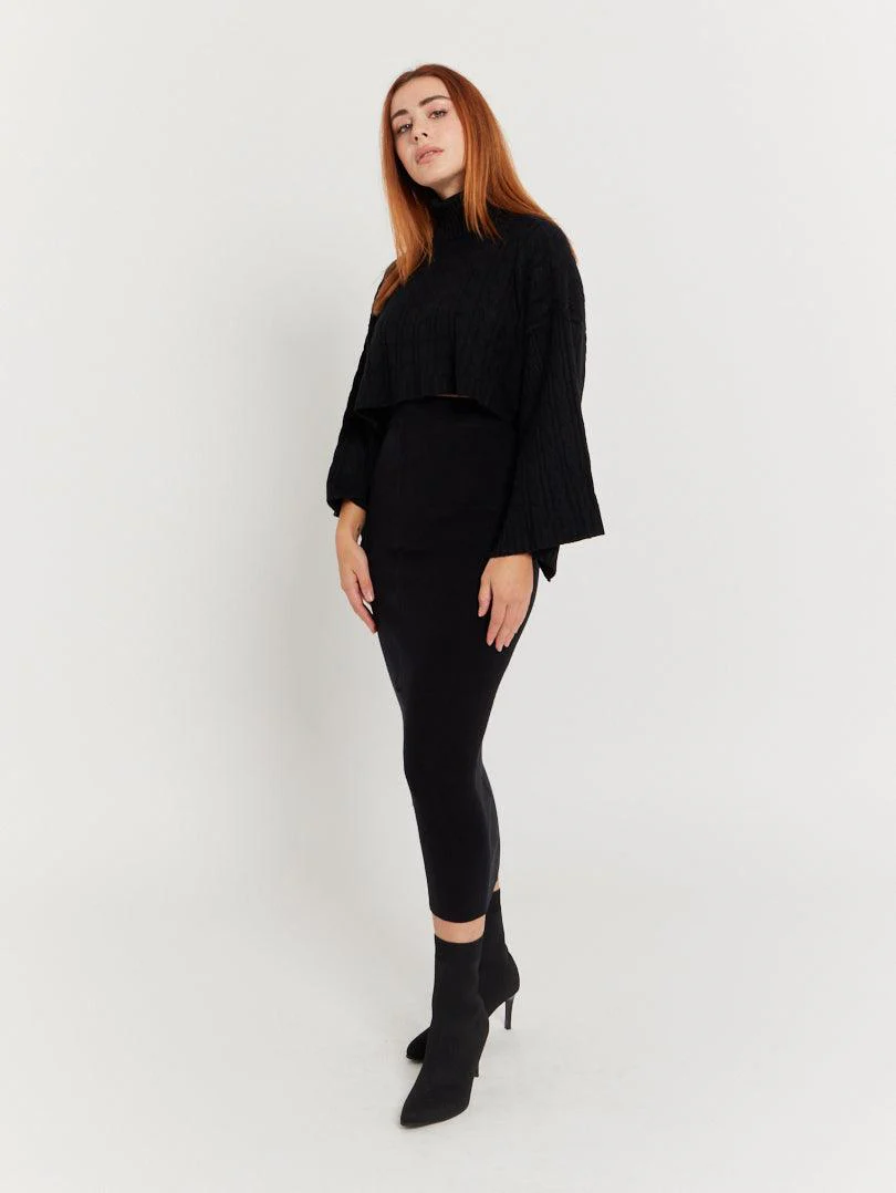 Pull crop top col roulé - Image 18