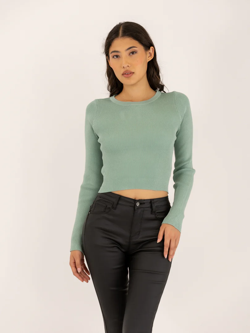 Pull dos-nu à ceinture en simili - Image 17