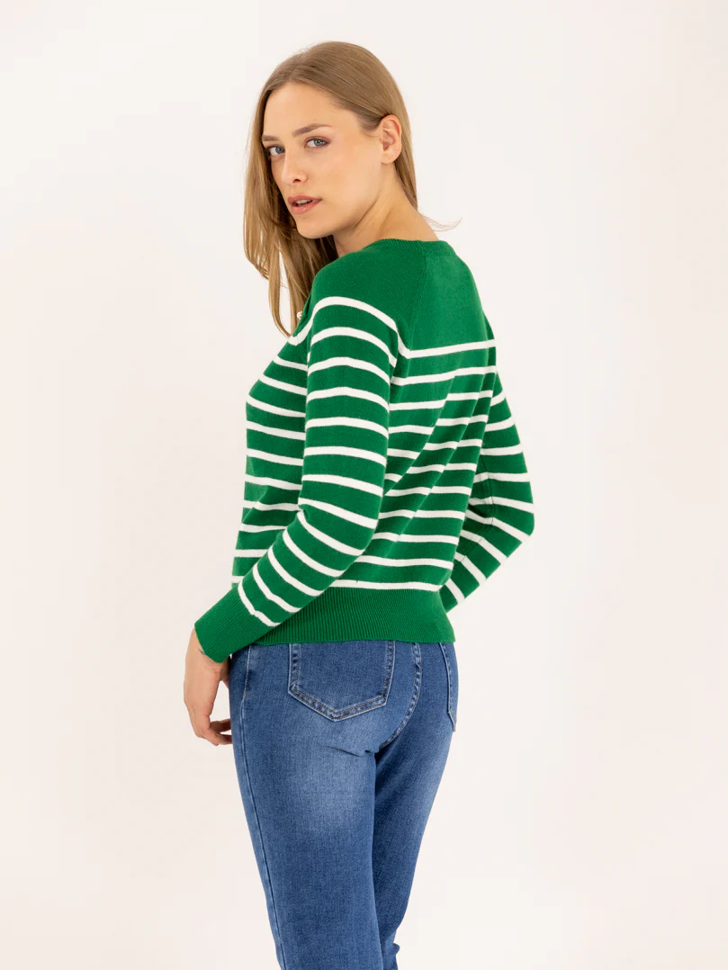 Pull marinière rayé avec boutons en perles - Image 13