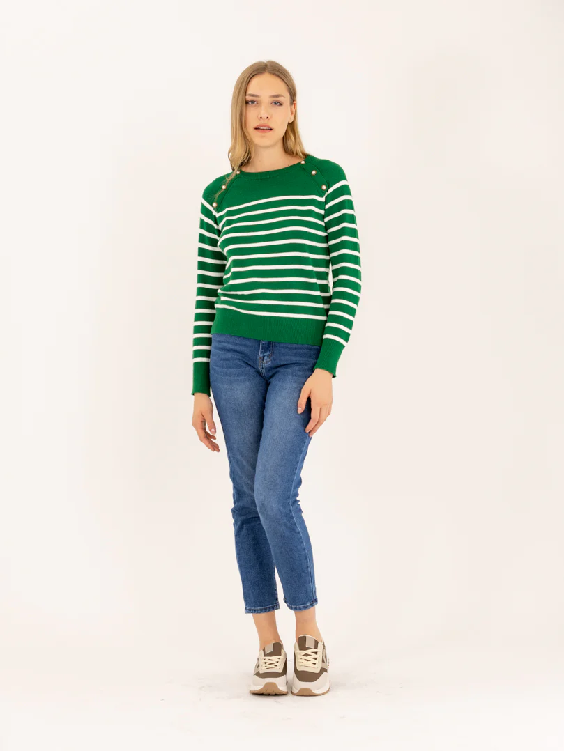 Pull marinière rayé avec boutons en perles - Image 14
