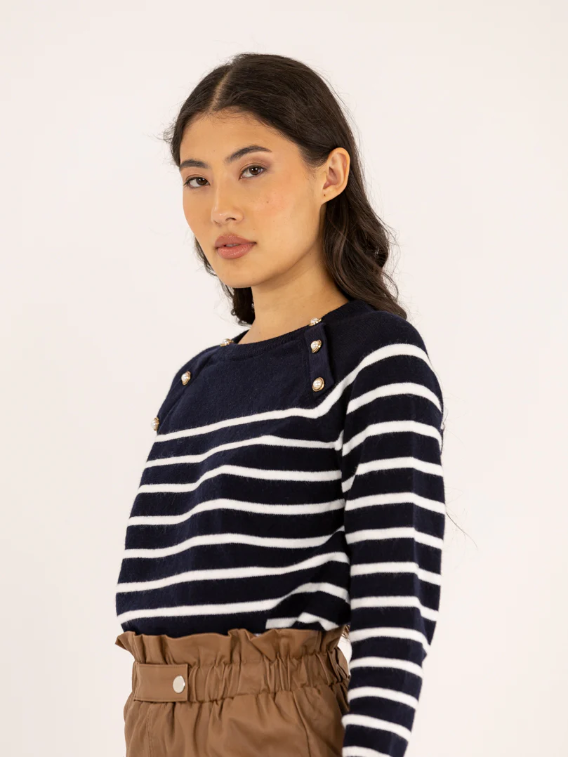 Pull marinière rayé avec boutons en perles - Image 16