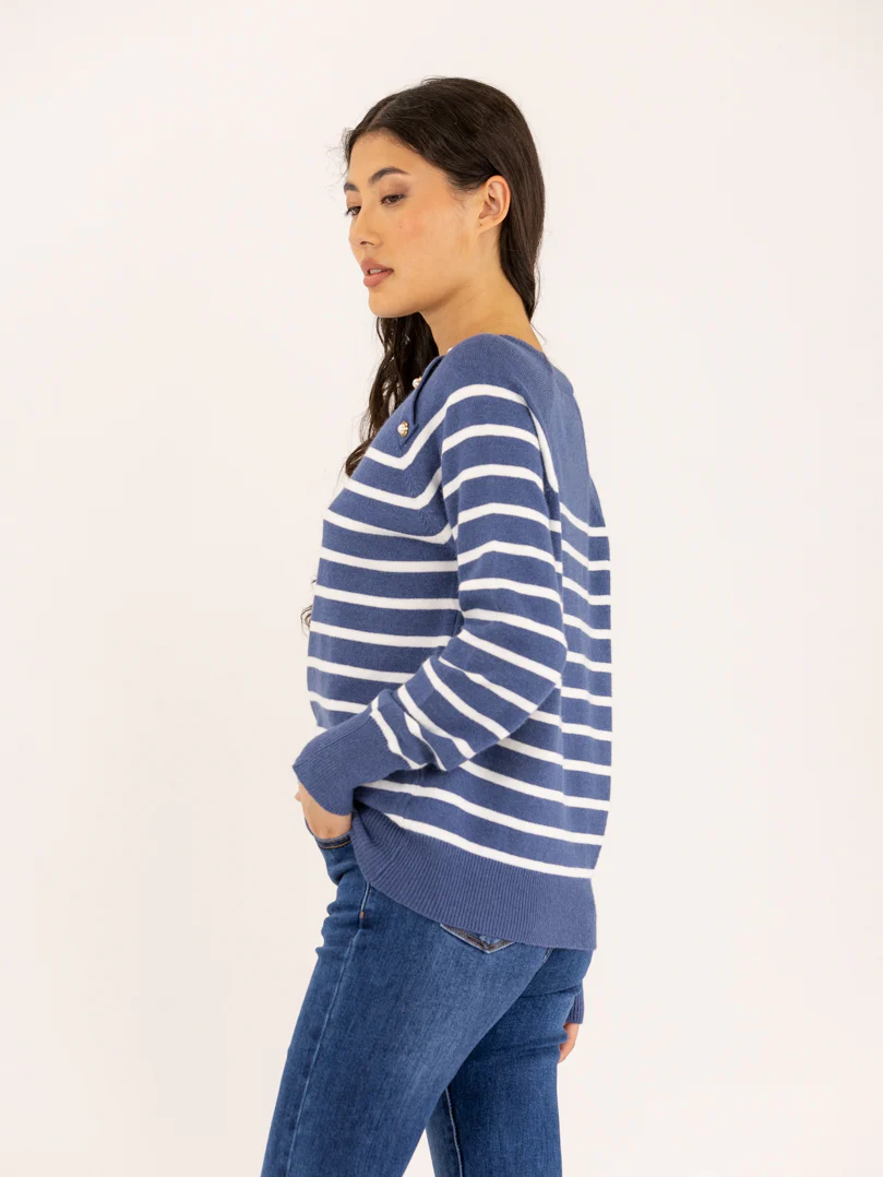 Pull marinière rayé avec boutons en perles - Image 20