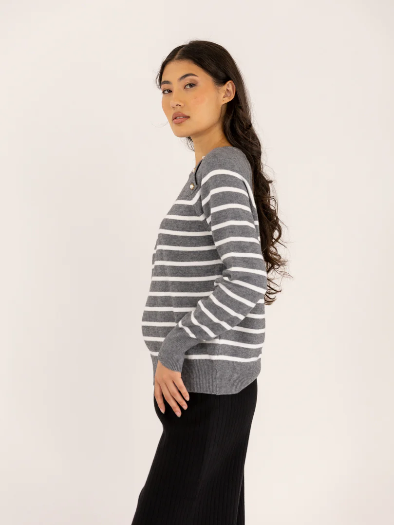 Pull marinière rayé avec boutons en perles - Image 25