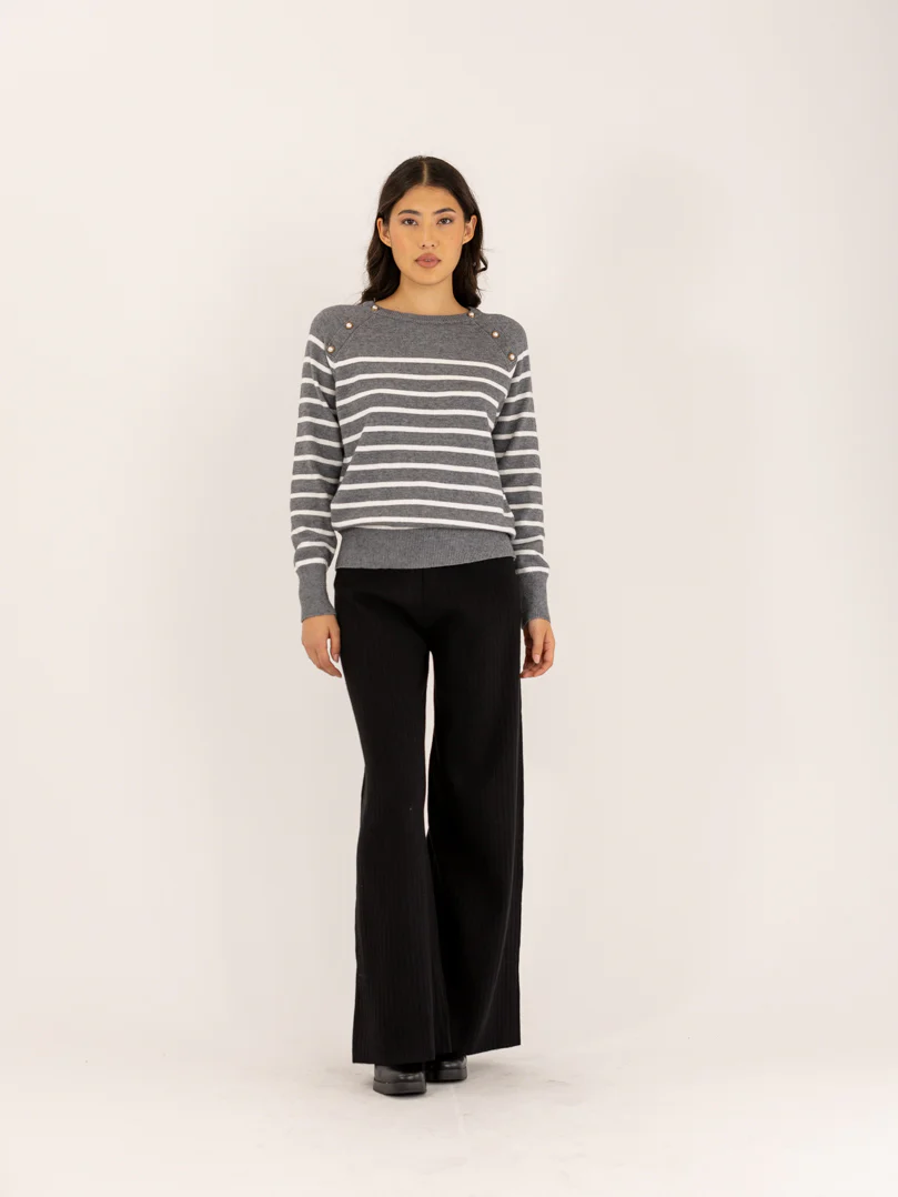 Pull marinière rayé avec boutons en perles - Image 28