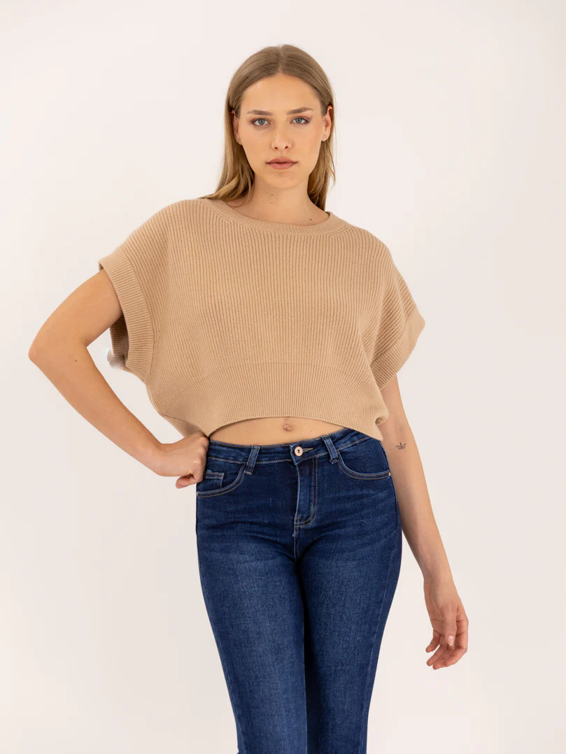 Pull sans manches en maille à épaules larges - Image 17