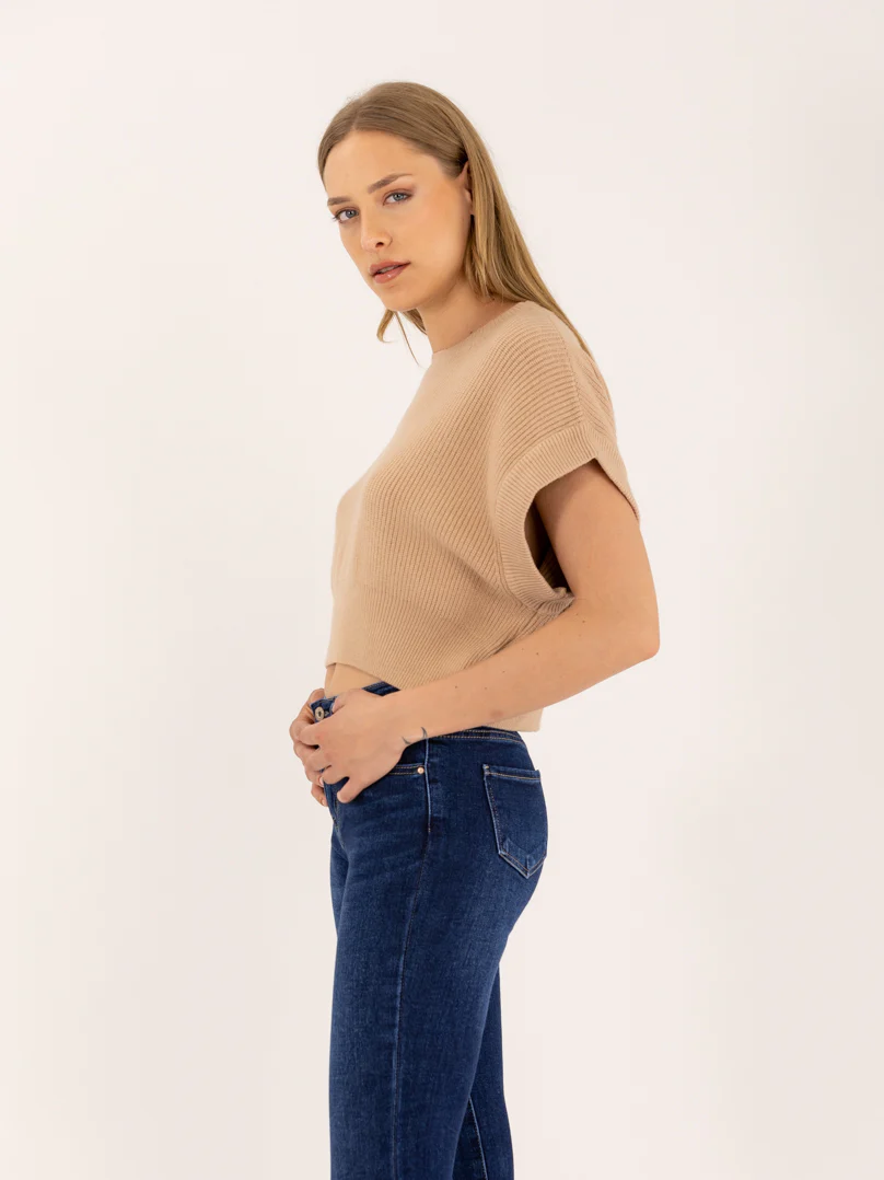 Pull sans manches en maille à épaules larges - Image 19