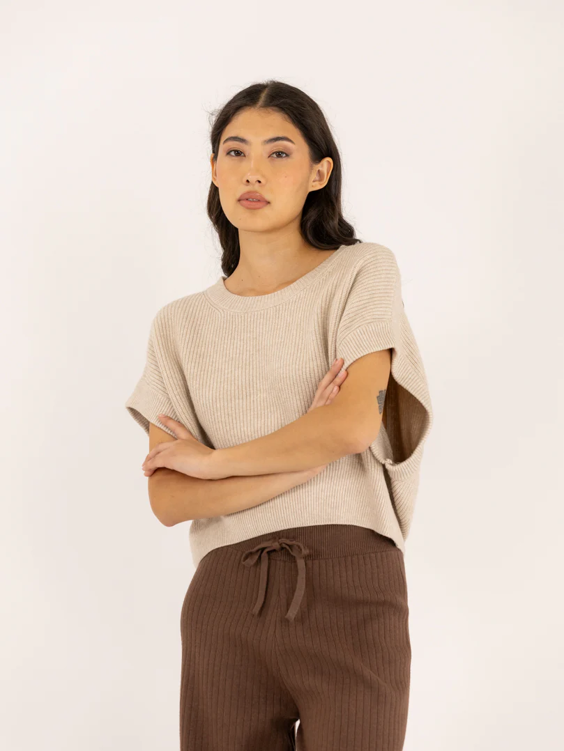Pull sans manches en maille à épaules larges - Image 9