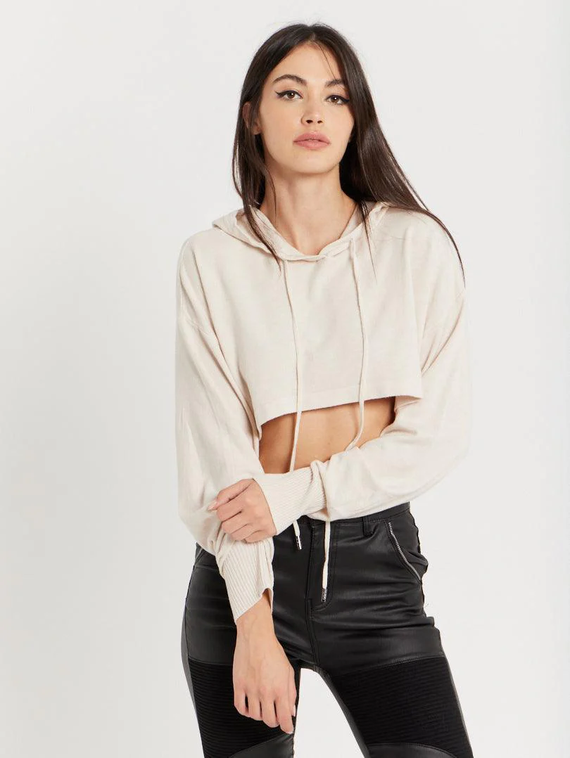 Pull sweatshirt fin à capuche Gris clair - Image 19