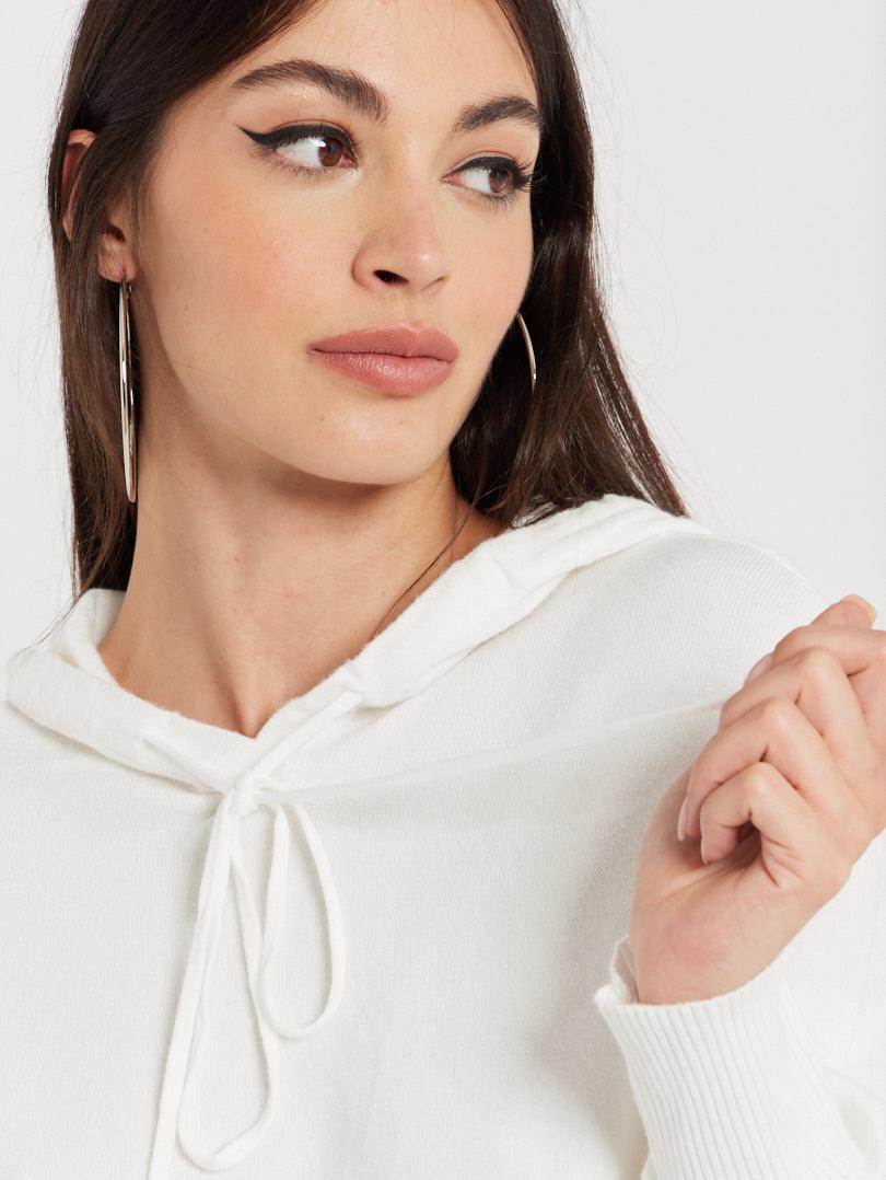 Pull sweatshirt fin à capuche Gris clair - Image 24