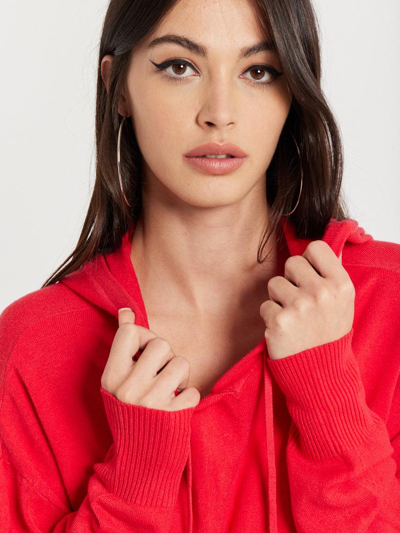 Pull sweatshirt fin à capuche Gris clair - Image 8