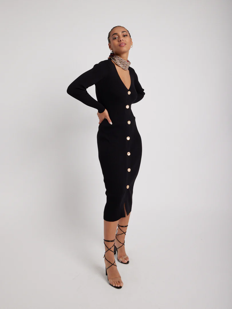Robe boutonnée en maille - Image 13