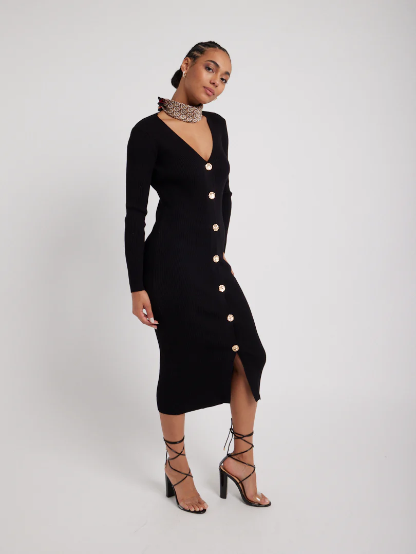 Robe boutonnée en maille - Image 14