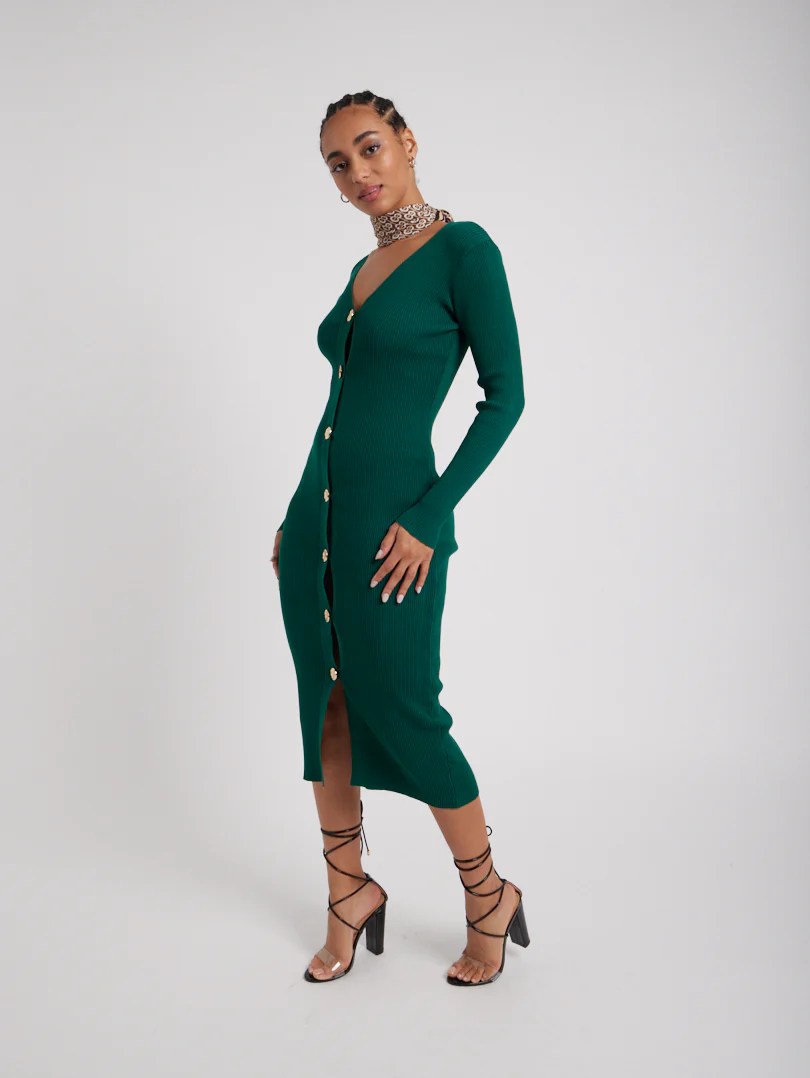 Robe boutonnée en maille - Image 2