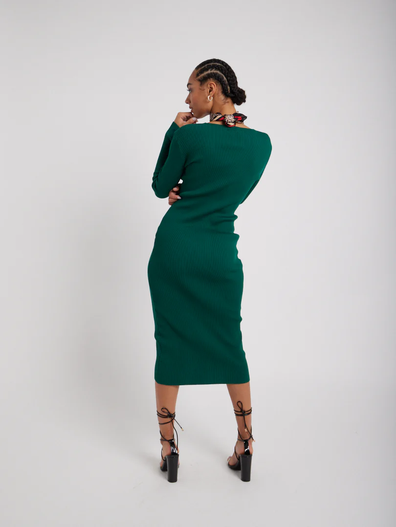Robe boutonnée en maille - Image 3
