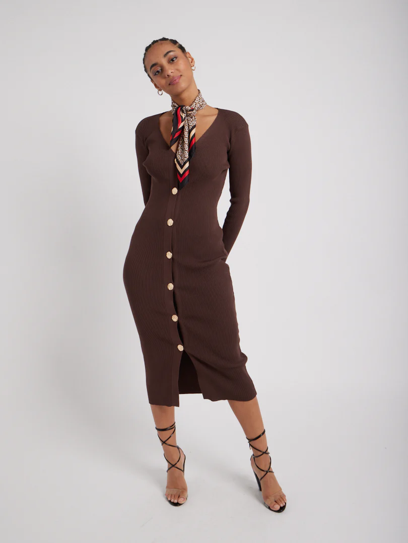 Robe boutonnée en maille - Image 5