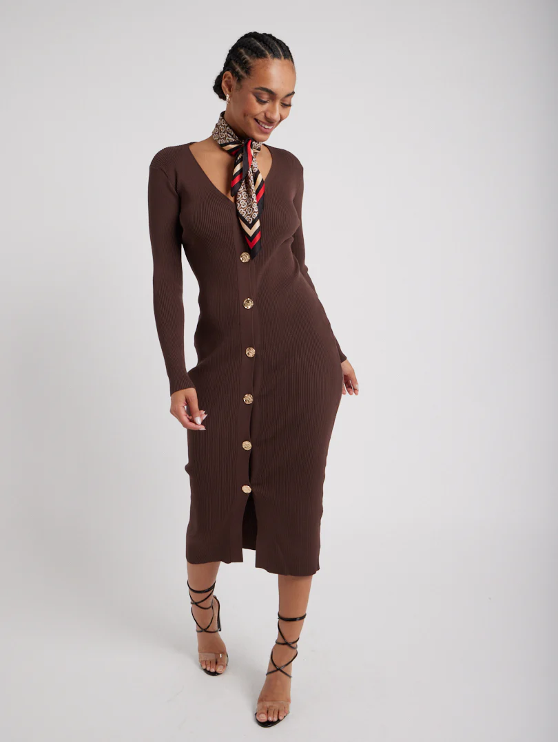 Robe boutonnée en maille - Image 6