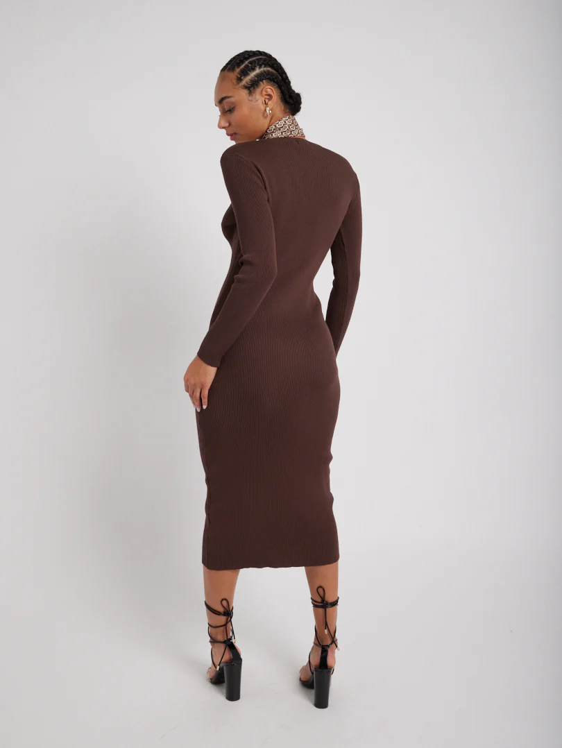 Robe boutonnée en maille - Image 7