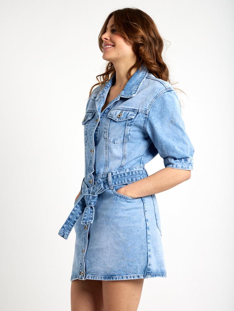 Robe chemise denim ceinturé - Image 3
