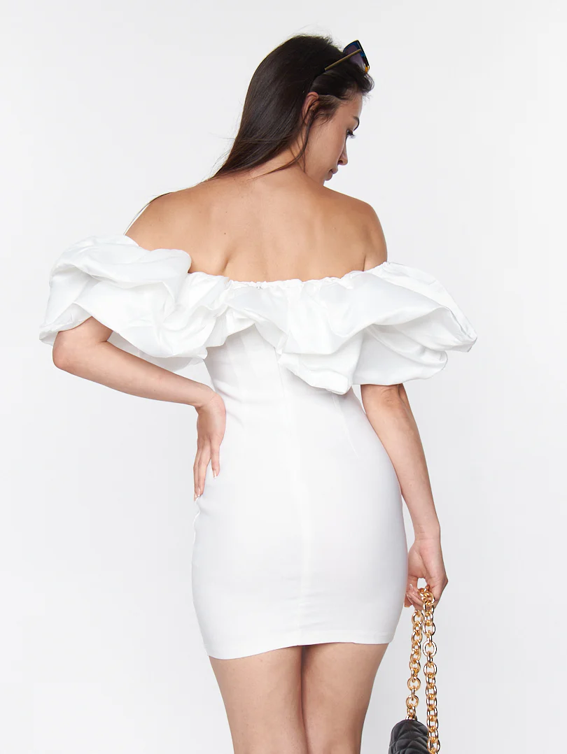 Robe courte stretch col texturé - Image 5