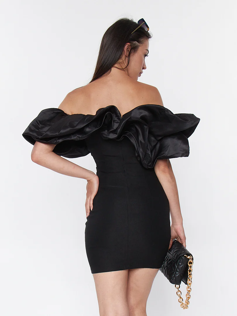 Robe courte stretch col texturé - Image 8