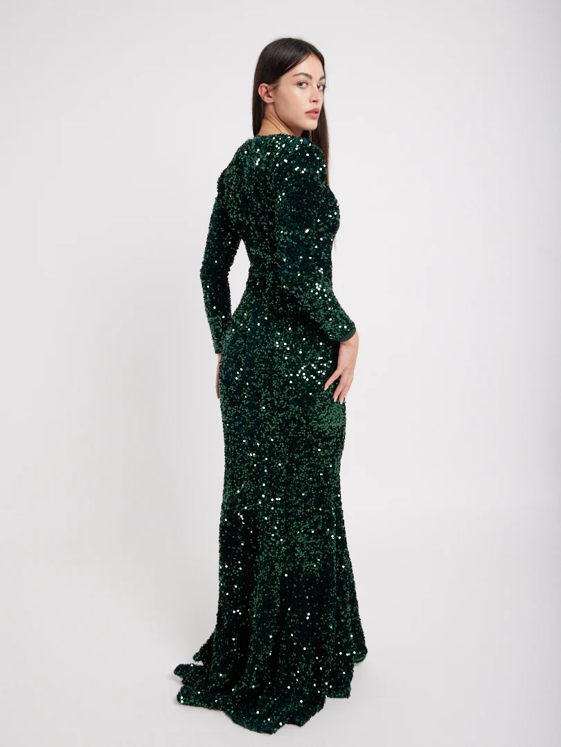 Robe de soirée longue à sequins - Image 3