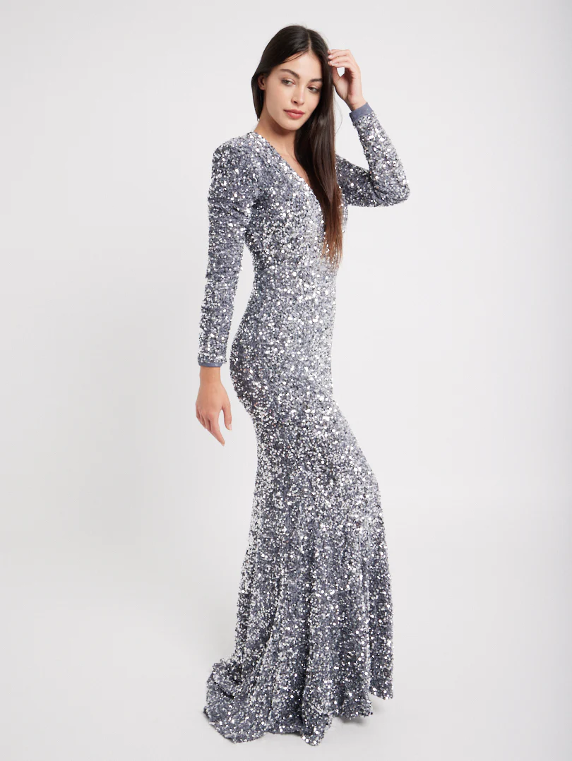Robe de soirée longue à sequins - Image 5
