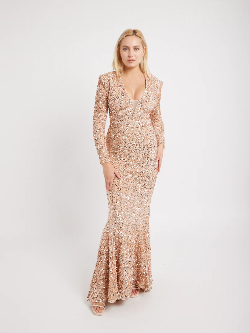 Robe de soirée longue à sequins - Image 9